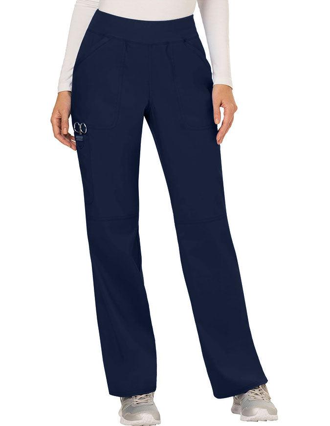 Cherokee Workwear Revolution Womens Mid Rise Straight Leg Pull-on Tall Pant - Navy