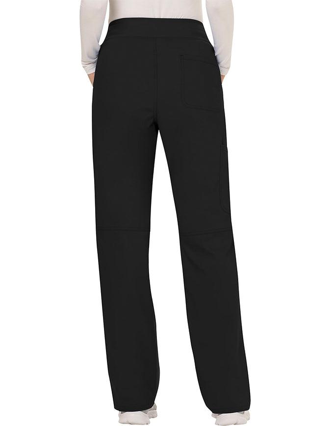 Cherokee Workwear WW Revolution Womens Mid Rise Straight Leg Pull-on Pant - Black