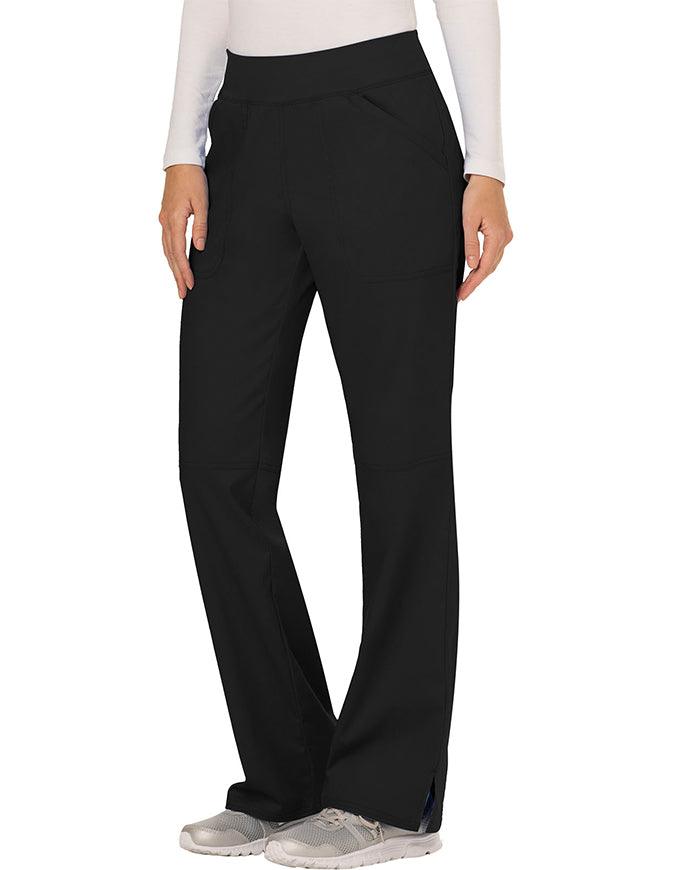 Cherokee Workwear WW Revolution Womens Mid Rise Straight Leg Pull-on Pant - Black