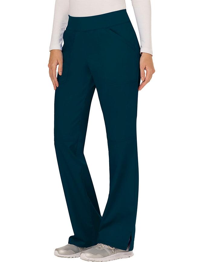 Cherokee Workwear WW Revolution Womens Mid Rise Straight Leg Pull-on Pant - Caribbean Blue