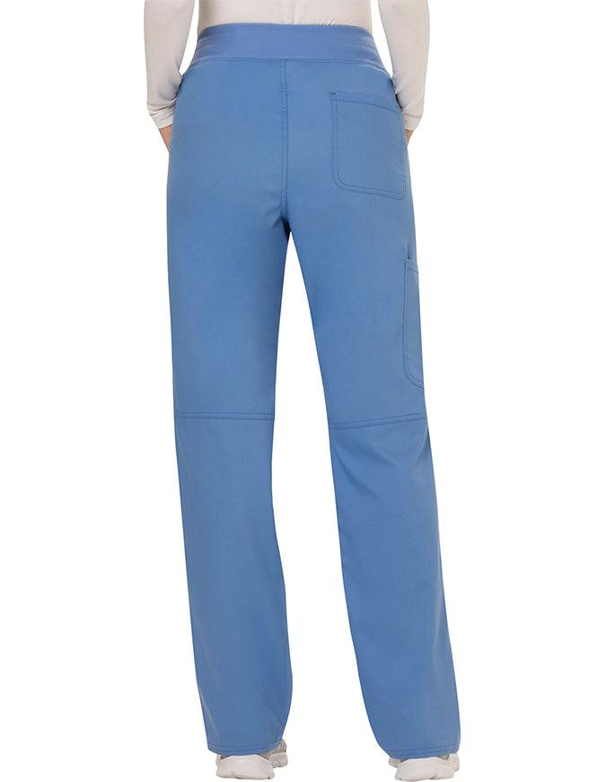 Cherokee Workwear WW Revolution Womens Mid Rise Straight Leg Pull-on Pant - Ceil Blue