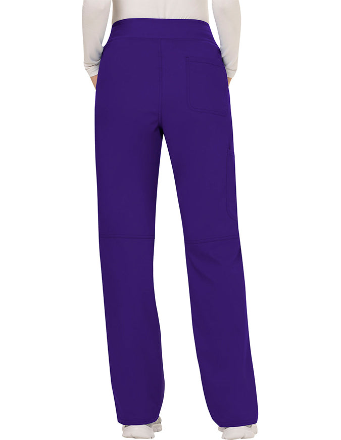 Cherokee Workwear Revolution Womens Mid Rise Straight Leg Pull-on Tall Pant Grape