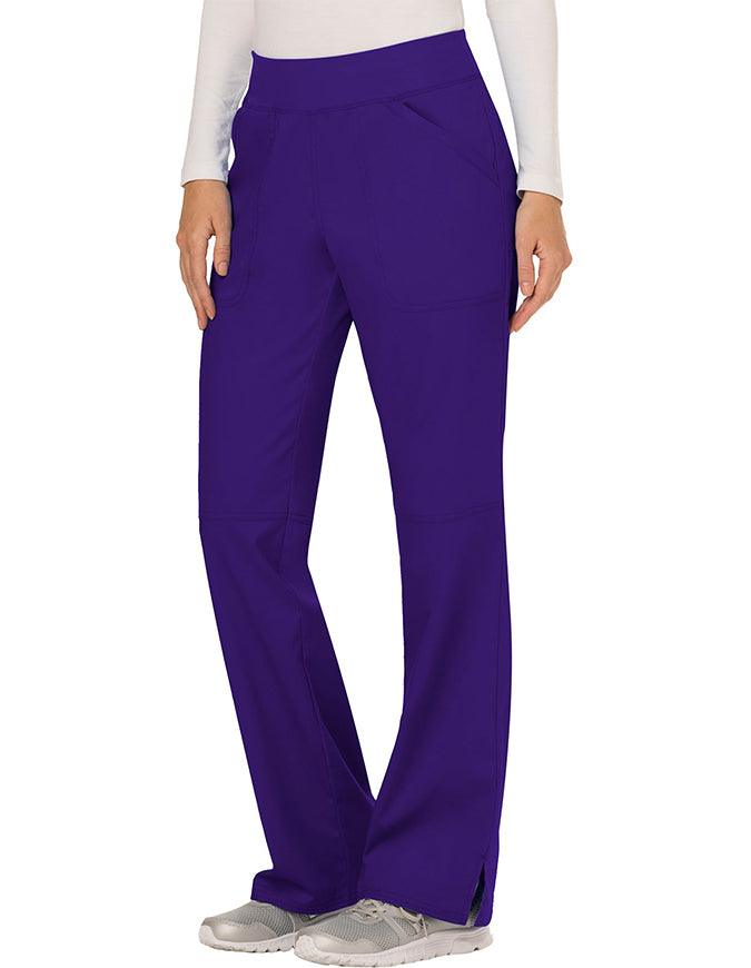 Cherokee Workwear WW Revolution Womens Mid Rise Straight Leg Pull-on Pant - Grape