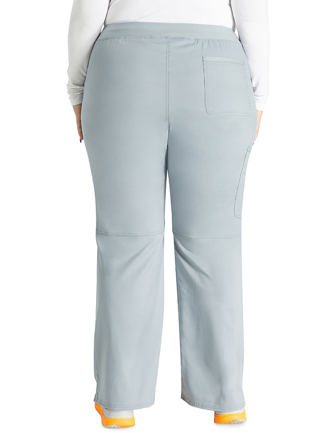 Cherokee Workwear Revolution Womens Mid Rise Straight Leg Pull-on Tall Pant Grey