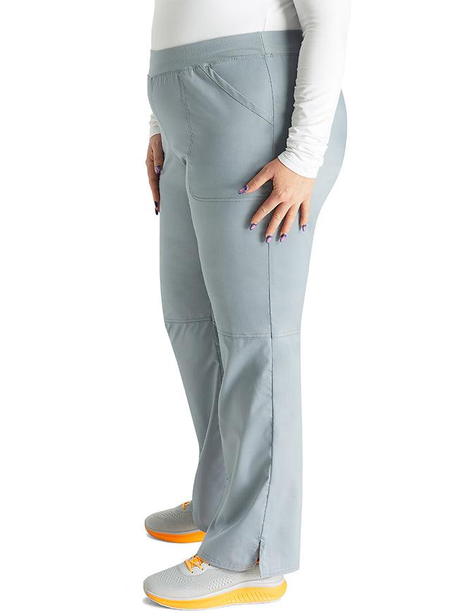 Cherokee Workwear WW Revolution Womens Mid Rise Straight Leg Pull-on Pant - Grey