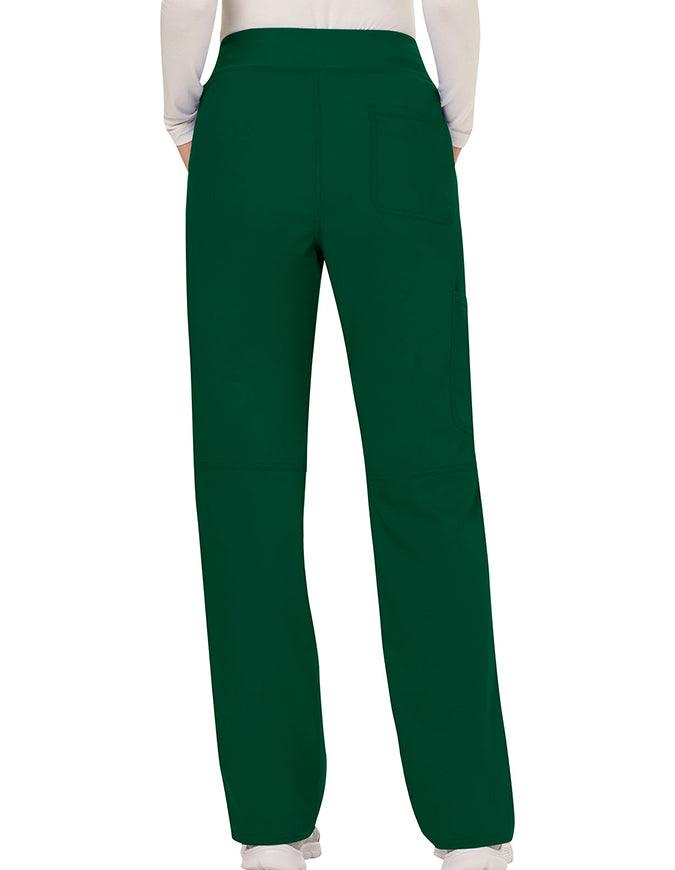 Cherokee Workwear WW Revolution Womens Mid Rise Straight Leg Pull-on Pant - Hunter Green