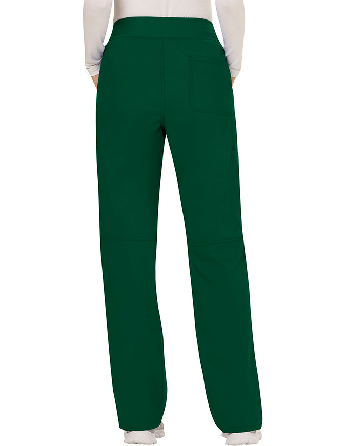 Cherokee Workwear Revolution Womens Mid Rise Straight Leg Pull-on Tall Pant Hunter Green