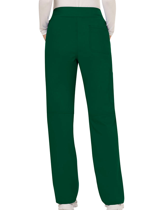 Cherokee Workwear Revolution Womens Mid Rise Moderate Flare Drawstring Tall Pant  - Hunter Green