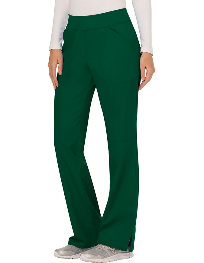 Cherokee Workwear Revolution Womens Mid Rise Straight Leg Pull-on Tall Pant Hunter Green