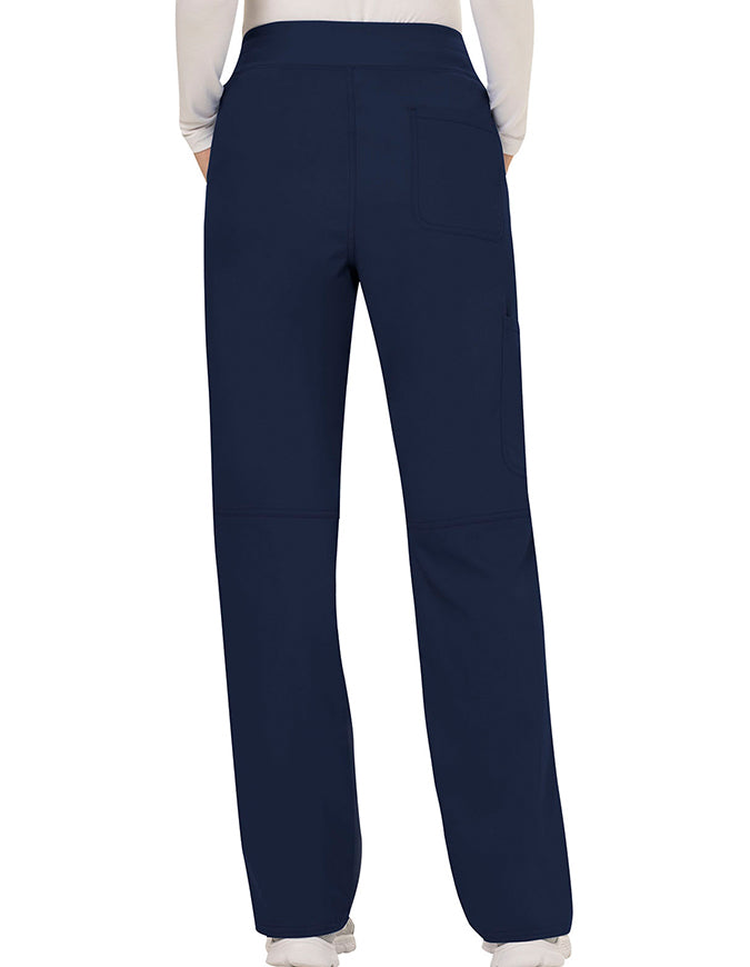 Cherokee Workwear Revolution Womens Mid Rise Straight Leg Pull-on Petite Pant Royal