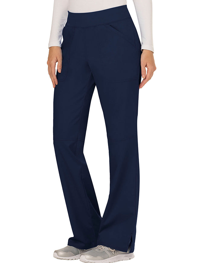 Cherokee Workwear Revolution Womens Mid Rise Straight Leg Pull-on Petite Pant Royal