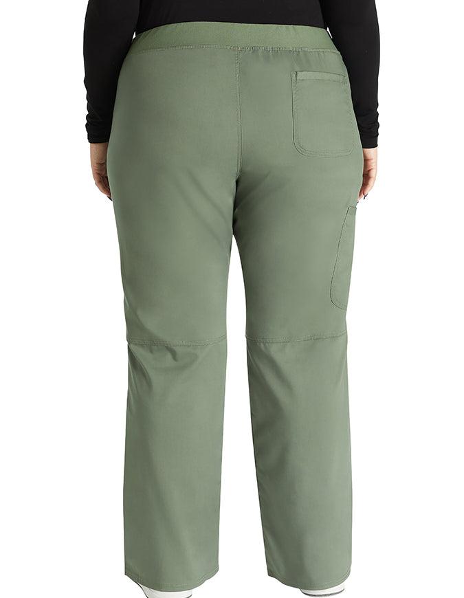 Cherokee Workwear WW Revolution Womens Mid Rise Straight Leg Pull-on Pant - Olive