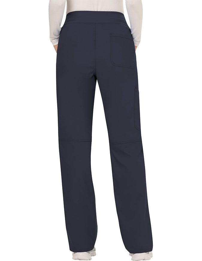 Cherokee Workwear Revolution Womens Mid Rise Straight Leg Pull-on Petite Pant - Pewter