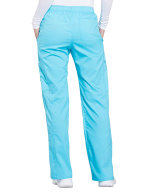 Cherokee Workwear Revolution Womens Mid Rise Moderate Flare Drawstring Pant - Turquoise