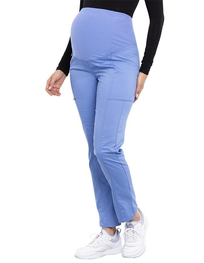 Cherokee Workwear Revolution Women's Slim Fit Maternity Pant - Ciel Blue