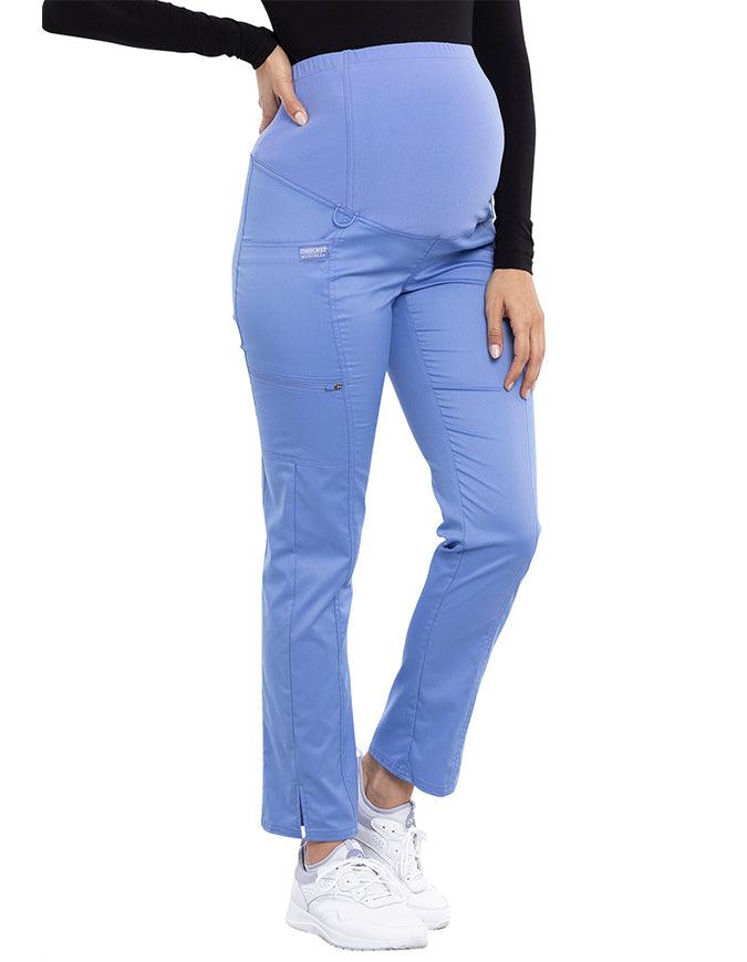 Cherokee Workwear Revolution Women's Slim Fit Maternity Pant - Ciel Blue