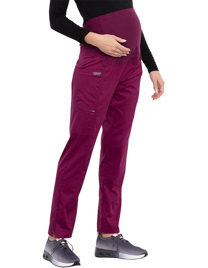 Cherokee Workwear Revolution Women's Slim Fit Maternity Pant - Wine