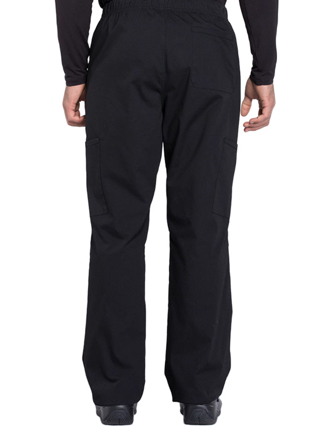 Cherokee Workwear Professionals Men's Tapered Leg Drawstring Cargo Tall Pant - Black