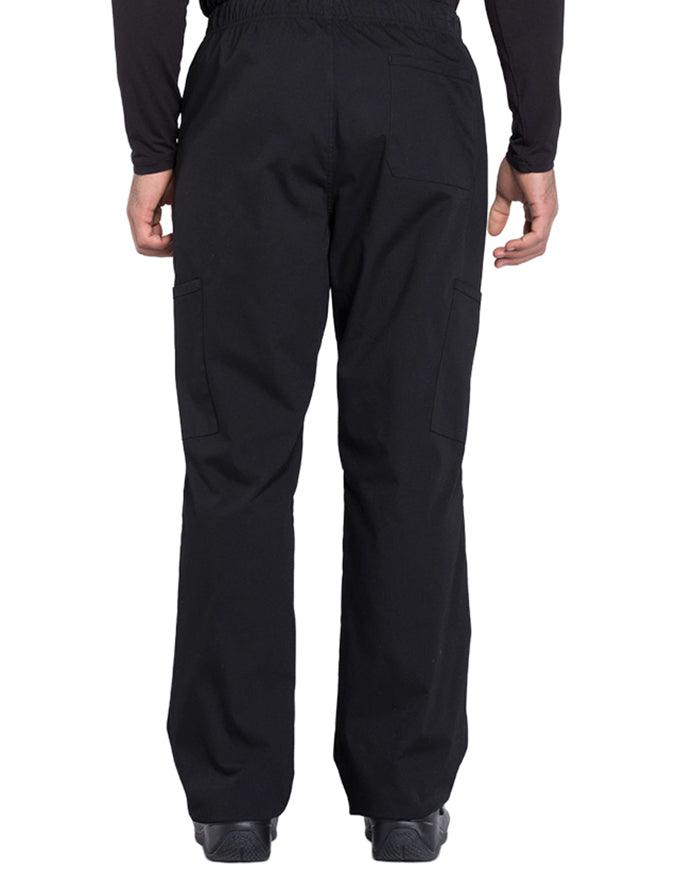 Cherokee Workwear Professionals Men's Tapered Leg Drawstring Cargo Petite Pant - Black