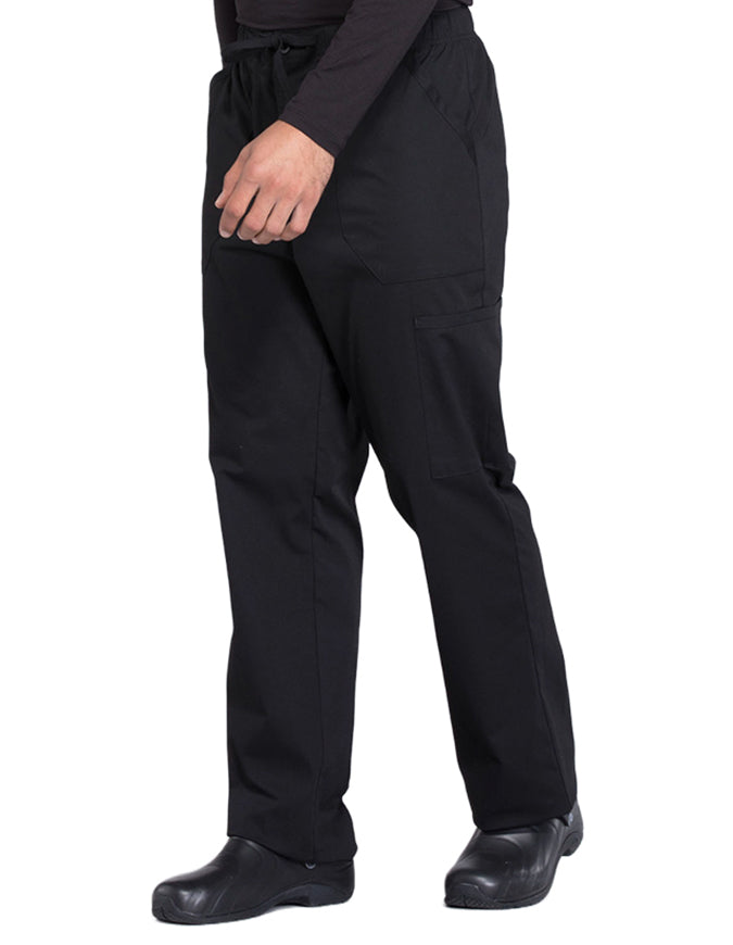 Cherokee Workwear Professionals Men's Tapered Leg Drawstring Cargo Tall Pant - Black