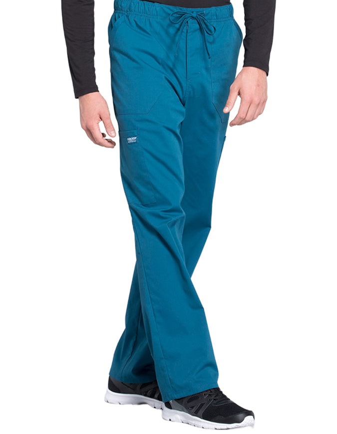 Cherokee Workwear Professionals Men's Tapered Leg Drawstring Cargo Tall Pant - Caribbean Blue