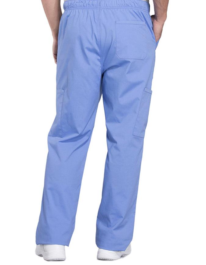 Cherokee Workwear Professionals Men's Tapered Leg Drawstring Cargo Petite Pant - Ciel Blue