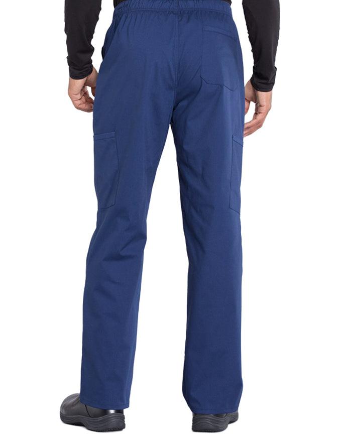 Cherokee Workwear Professionals Men's Tapered Leg Drawstring Cargo Petite Pant - Navy