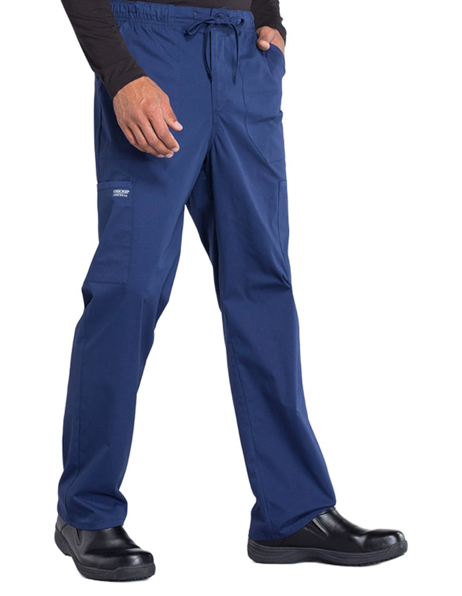 Cherokee Workwear Professionals Men's Tapered Leg Drawstring Cargo Tall Pant - Navy