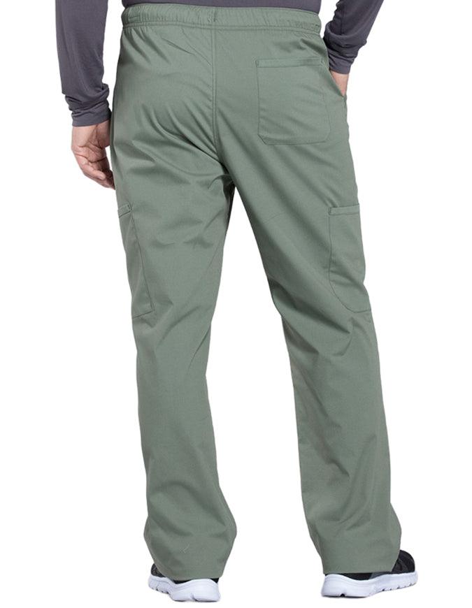 Cherokee Workwear Professionals Men's Tapered Leg Drawstring Cargo Petite Pant - Olive