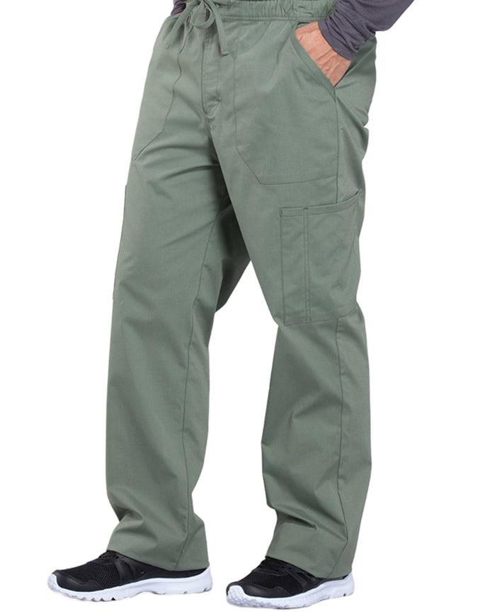 Cherokee Workwear Professionals Men's Tapered Leg Drawstring Cargo Petite Pant - Olive