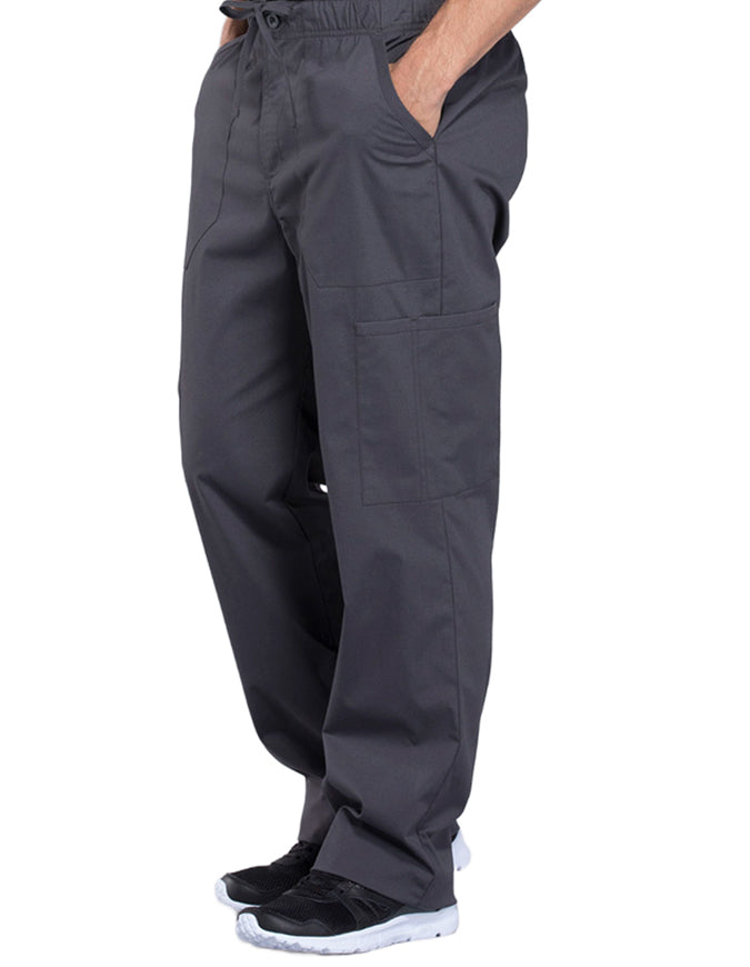 Cherokee Workwear Professionals Men's Tapered Leg Drawstring Cargo Tall Pant - Pewter