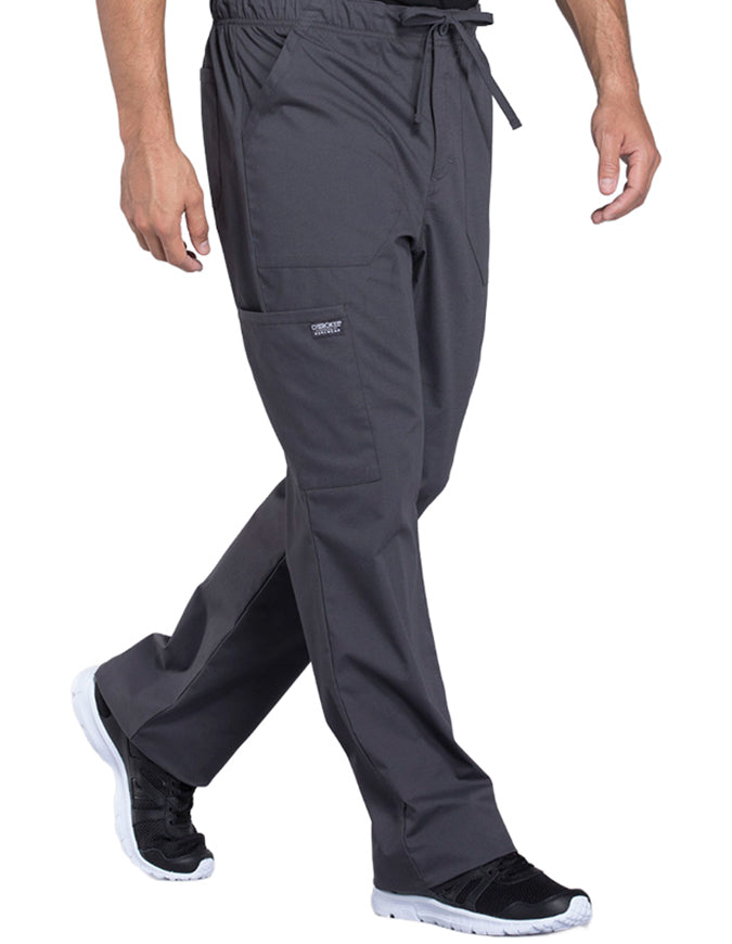 Cherokee Workwear Professionals Men's Tapered Leg Drawstring Cargo Tall Pant - Pewter