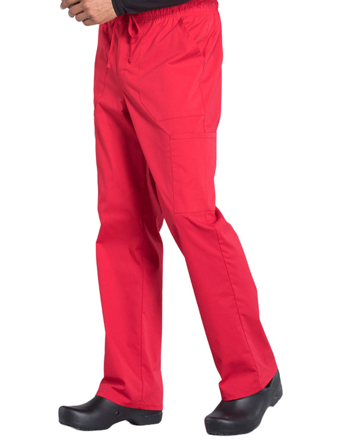 Cherokee Workwear Professionals Men's Tapered Leg Drawstring Cargo Tall Pant - Red