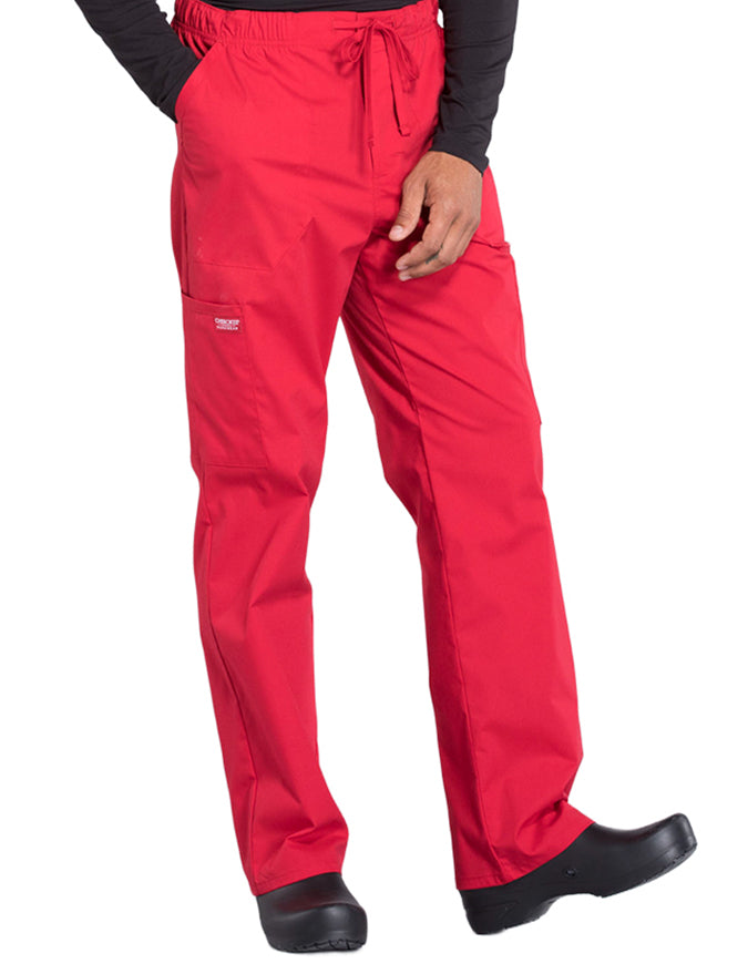 Cherokee Workwear Professionals Men's Tapered Leg Drawstring Cargo Tall Pant - Red