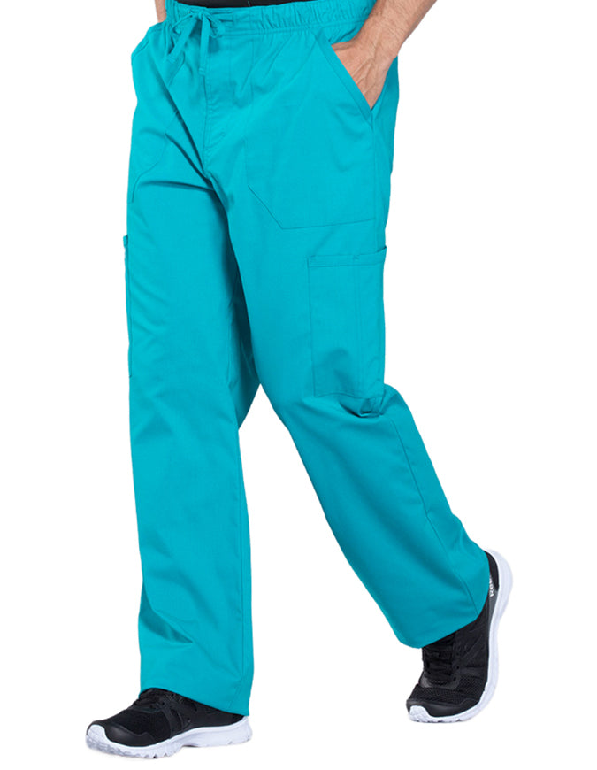 Cherokee Workwear Professionals Men's Tapered Leg Drawstring Cargo Tall Pant - Teal Blue