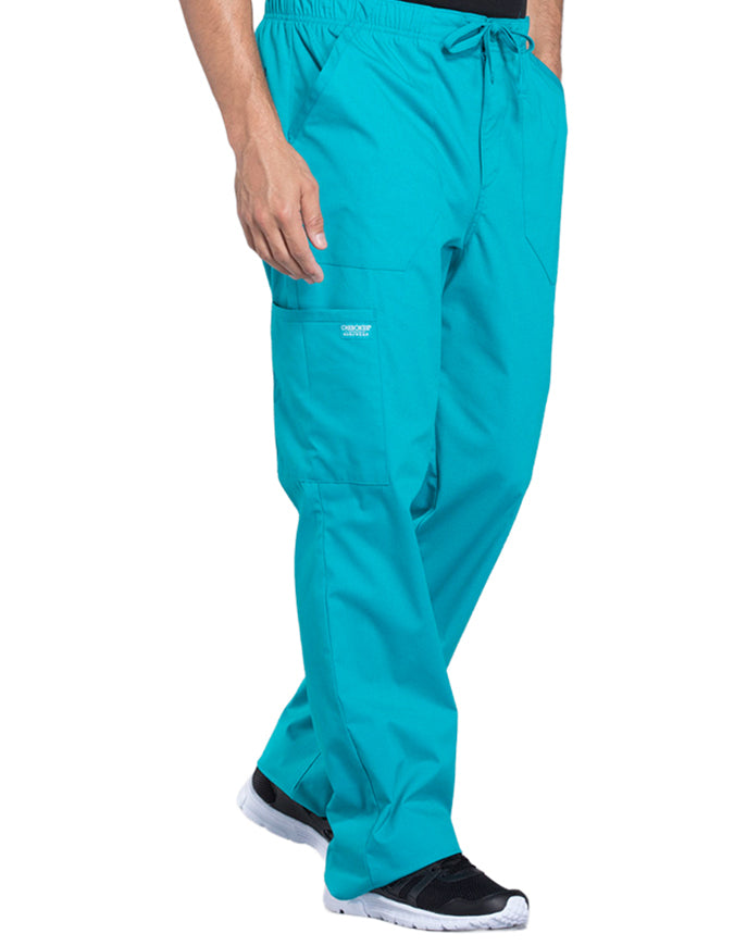 Cherokee Workwear Professionals Men's Tapered Leg Drawstring Cargo Tall Pant - Teal Blue