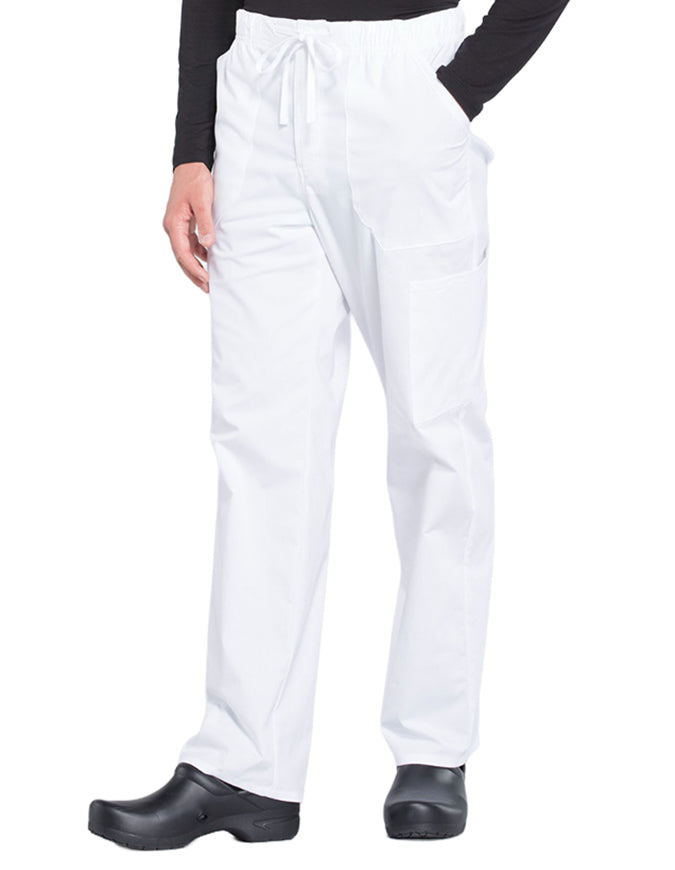 Cherokee Workwear Professionals Men's Tapered Leg Drawstring Cargo Tall Pant - White