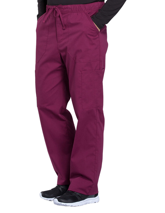 Cherokee Workwear Professionals Men's Tapered Leg Drawstring Cargo Tall Pant - Wine