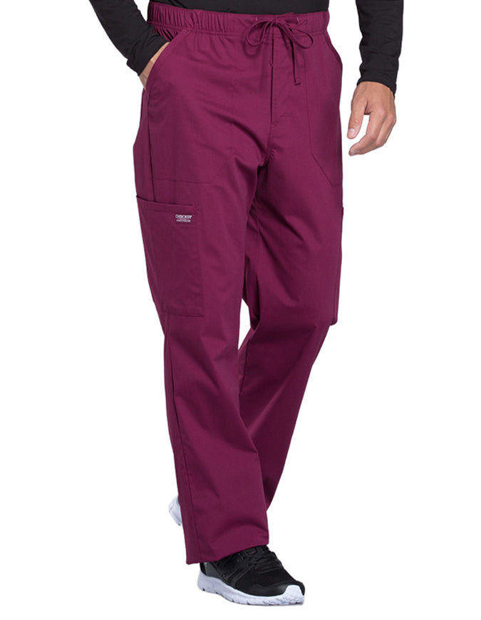 Cherokee Workwear Professionals Men's Tapered Leg Drawstring Cargo Tall Pant - Wine