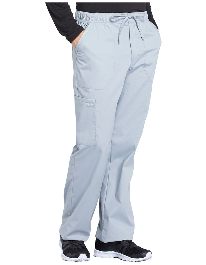 Cherokee Workwear Professionals Men's Tapered Leg Drawstring Cargo Tall Pant - Grey