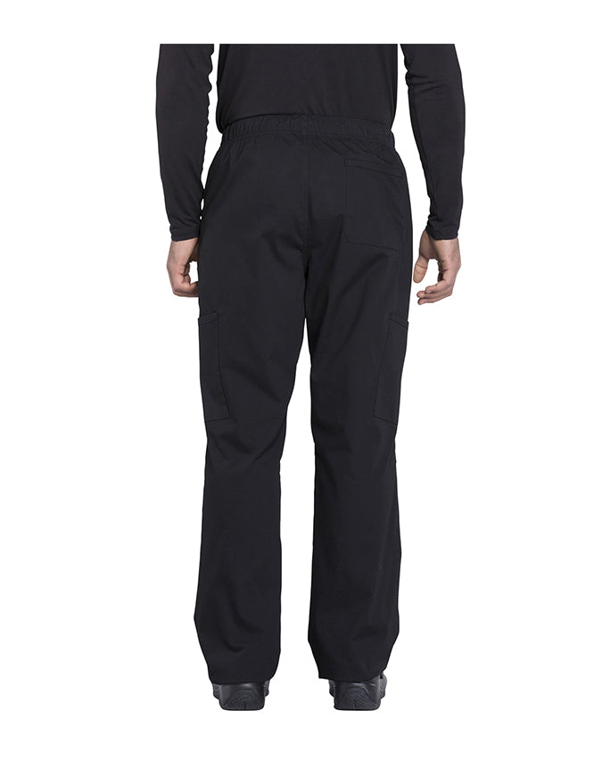 Cherokee Workwear Professionals Men's Tapered Leg Drawstring Cargo Pant - Black