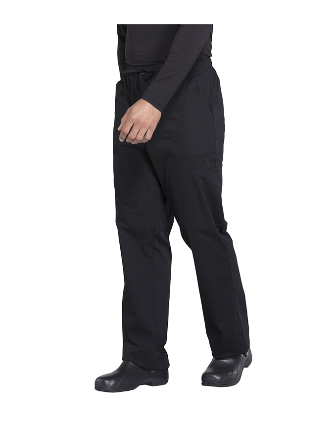 Cherokee Workwear Professionals Men's Tapered Leg Drawstring Cargo Pant - Black