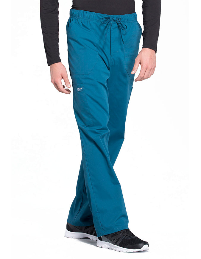 Cherokee Workwear Professionals Men's Tapered Leg Drawstring Cargo Pant - Caribbean Blue