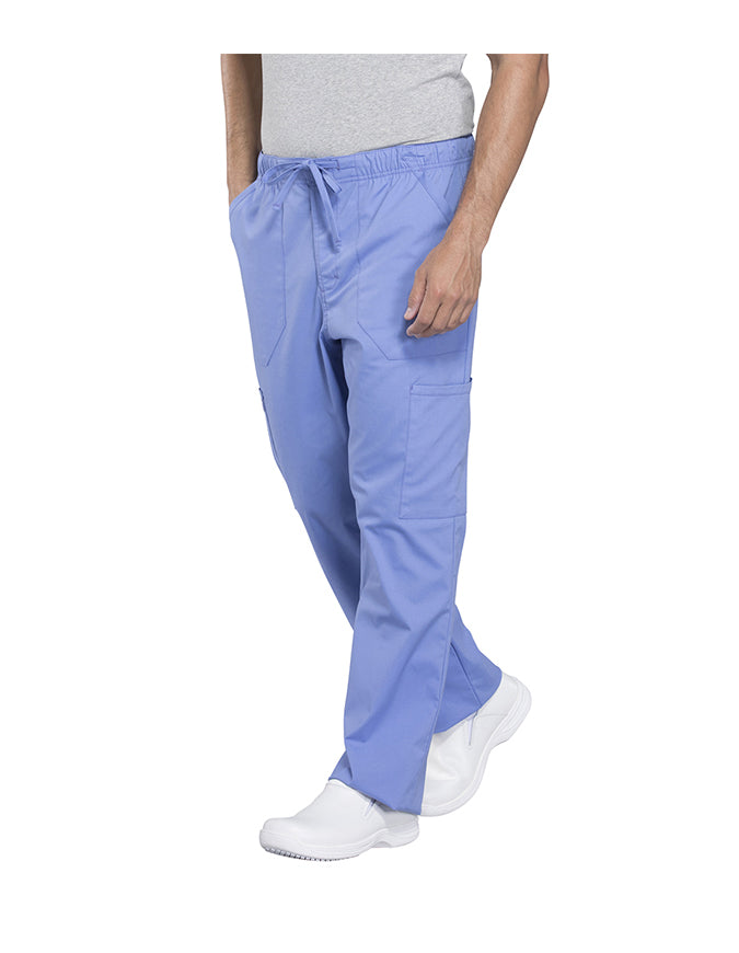 Cherokee Workwear Professionals Men's Tapered Leg Drawstring Cargo Pant - Ceil Blue