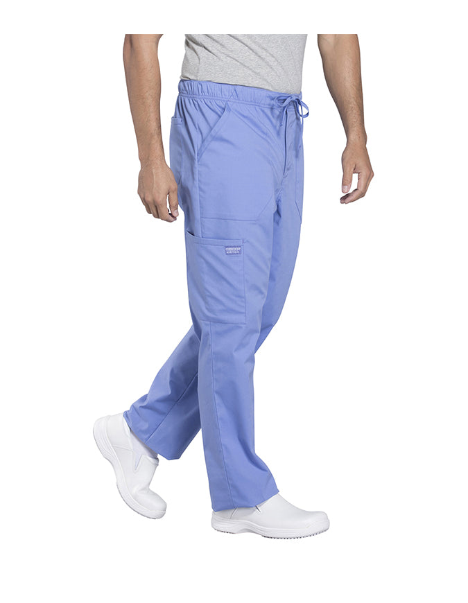 Cherokee Workwear Professionals Men's Tapered Leg Drawstring Cargo Pant - Ceil Blue