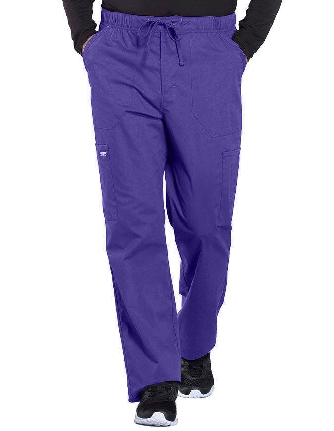 Cherokee Workwear Professionals Men's Tapered Leg Drawstring Cargo Petite Pant - Grape