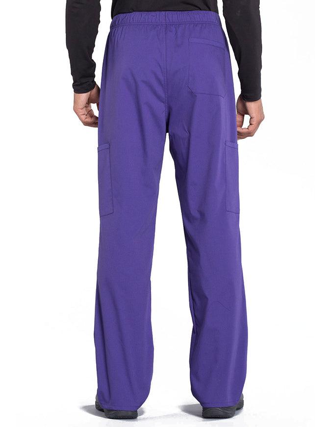 Cherokee Workwear Professionals Men's Tapered Leg Drawstring Cargo Petite Pant - Grape