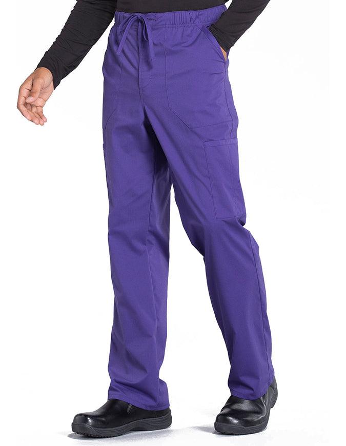 Cherokee Workwear Professionals Men's Tapered Leg Drawstring Cargo Petite Pant - Grape