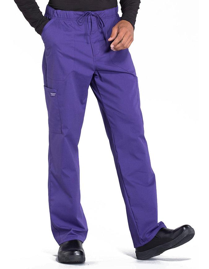 Cherokee Workwear Professionals Men's Tapered Leg Drawstring Cargo Petite Pant - Grape