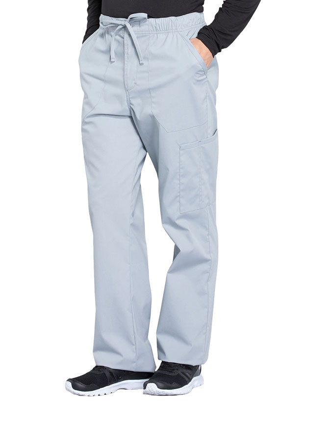 Cherokee Workwear Professionals Men's Tapered Leg Drawstring Cargo Pant - Grey